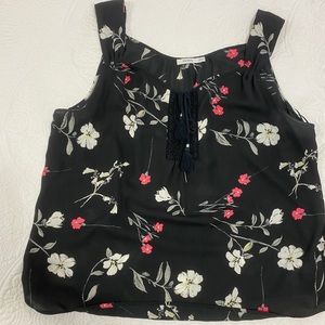 Black floral blouse